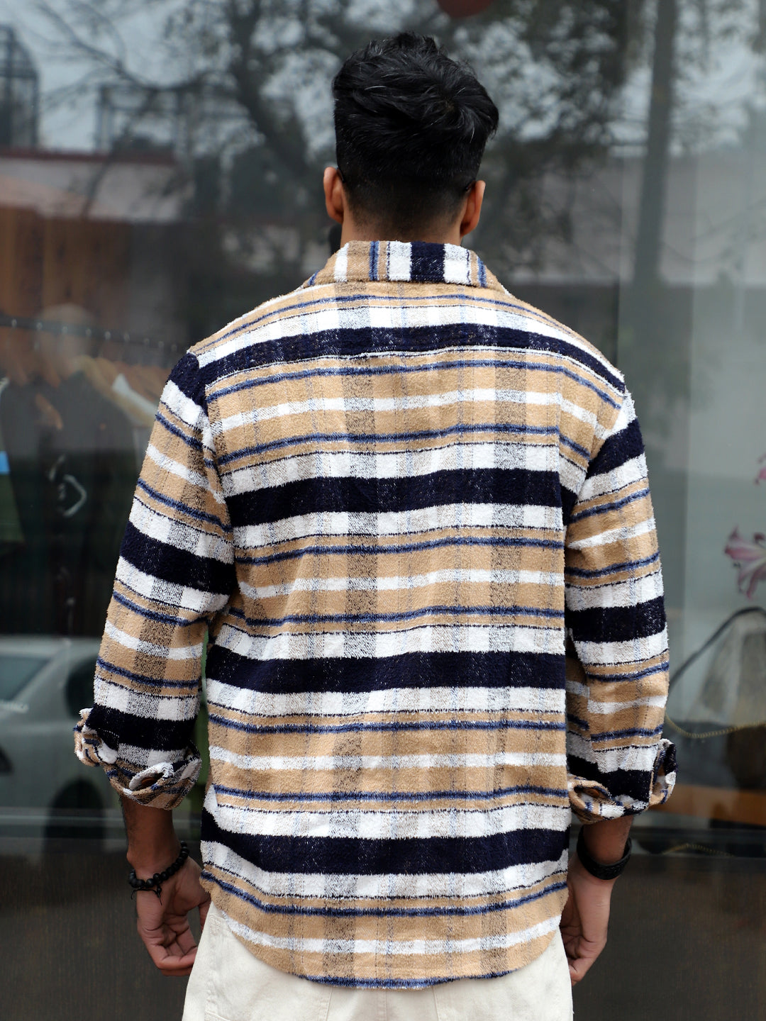 British Check Beige Winter Shacket
