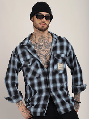 Fleet Street Fit Sky Drill Check Shirt