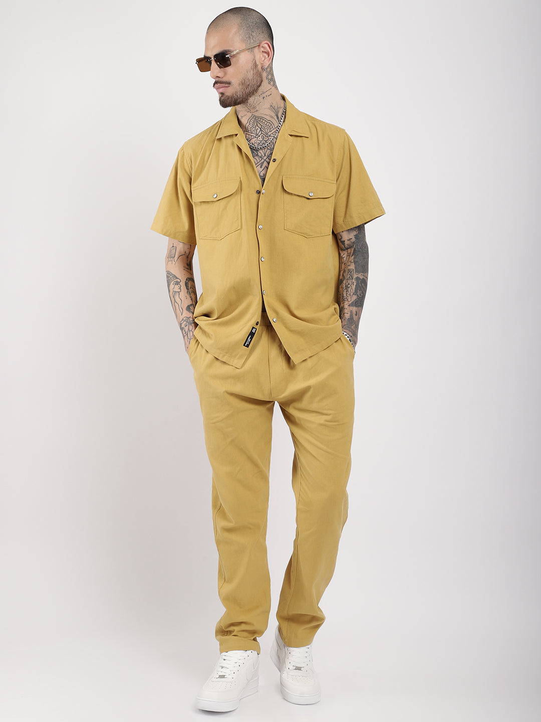 Braver Cotton Mustard Co-Ord Set