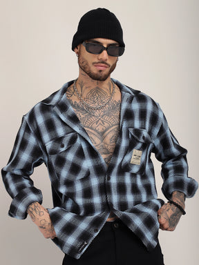 Fleet Street Fit Sky Drill Check Shirt