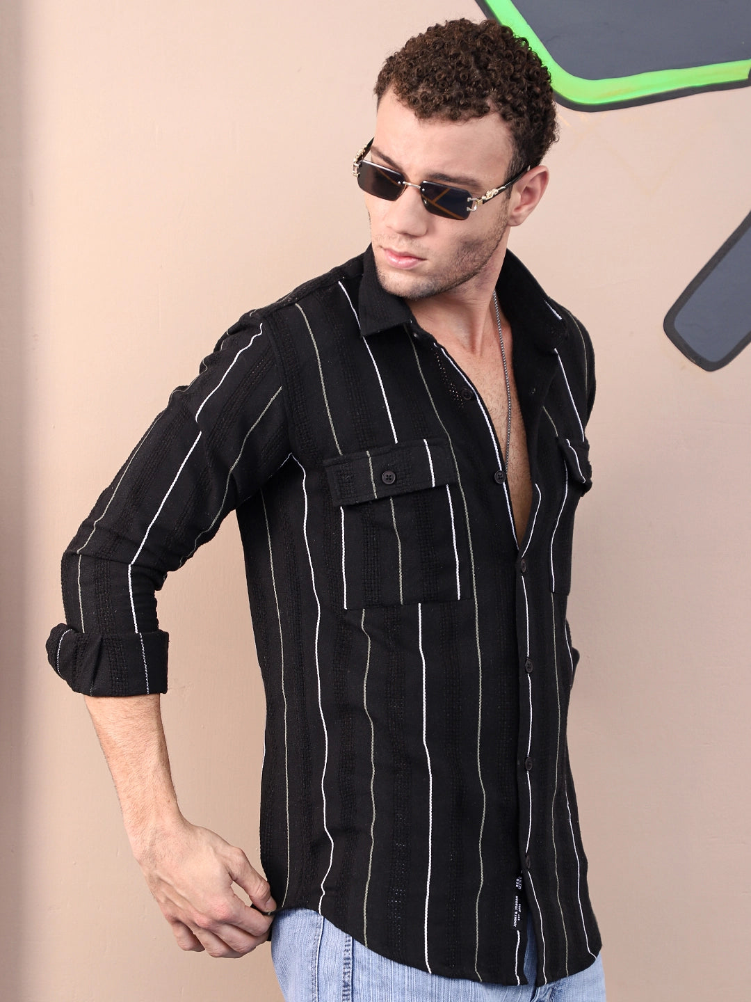 Montero Black Stripe full sleeve Shirt
