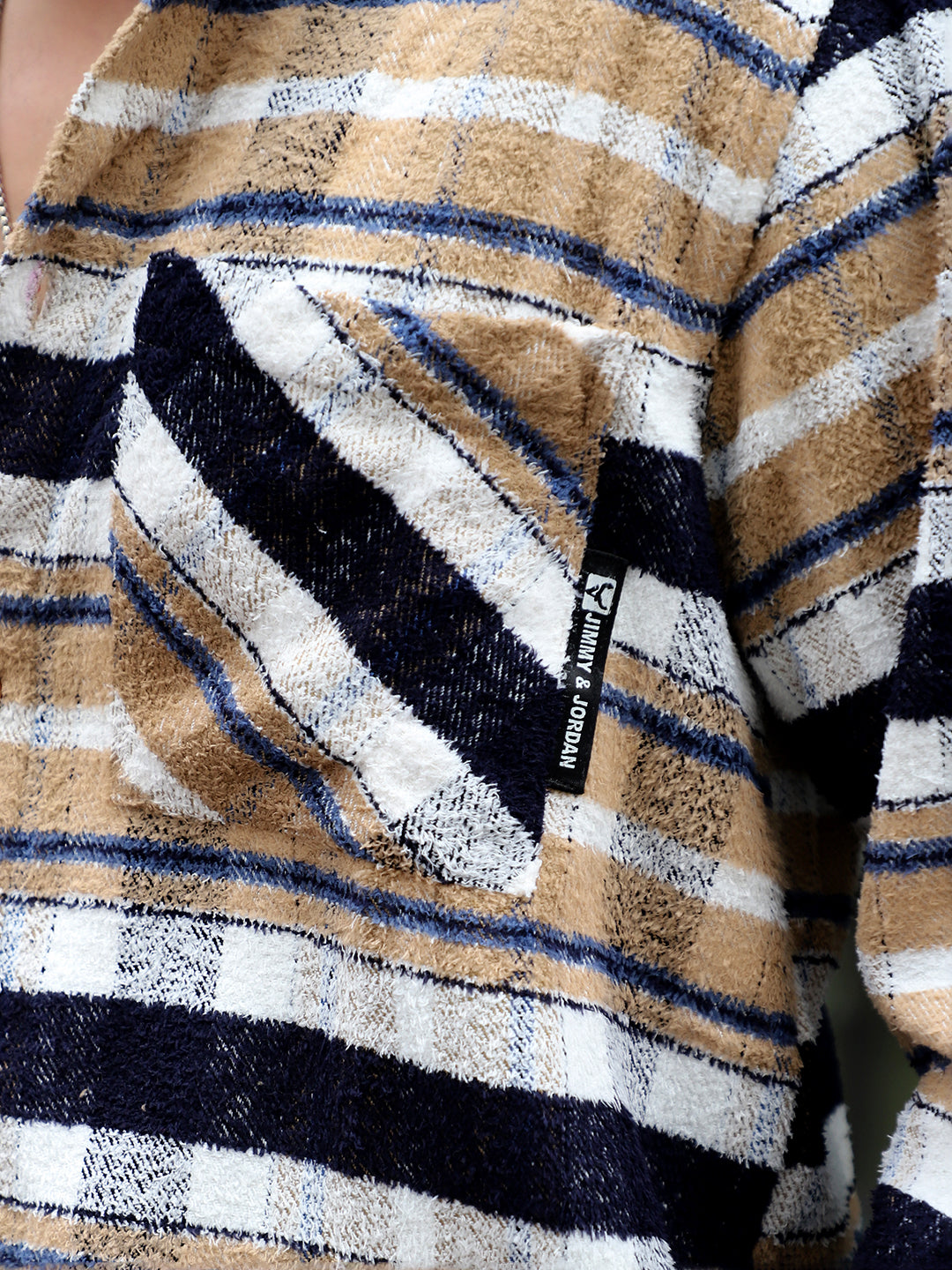British Check Beige Winter Shacket