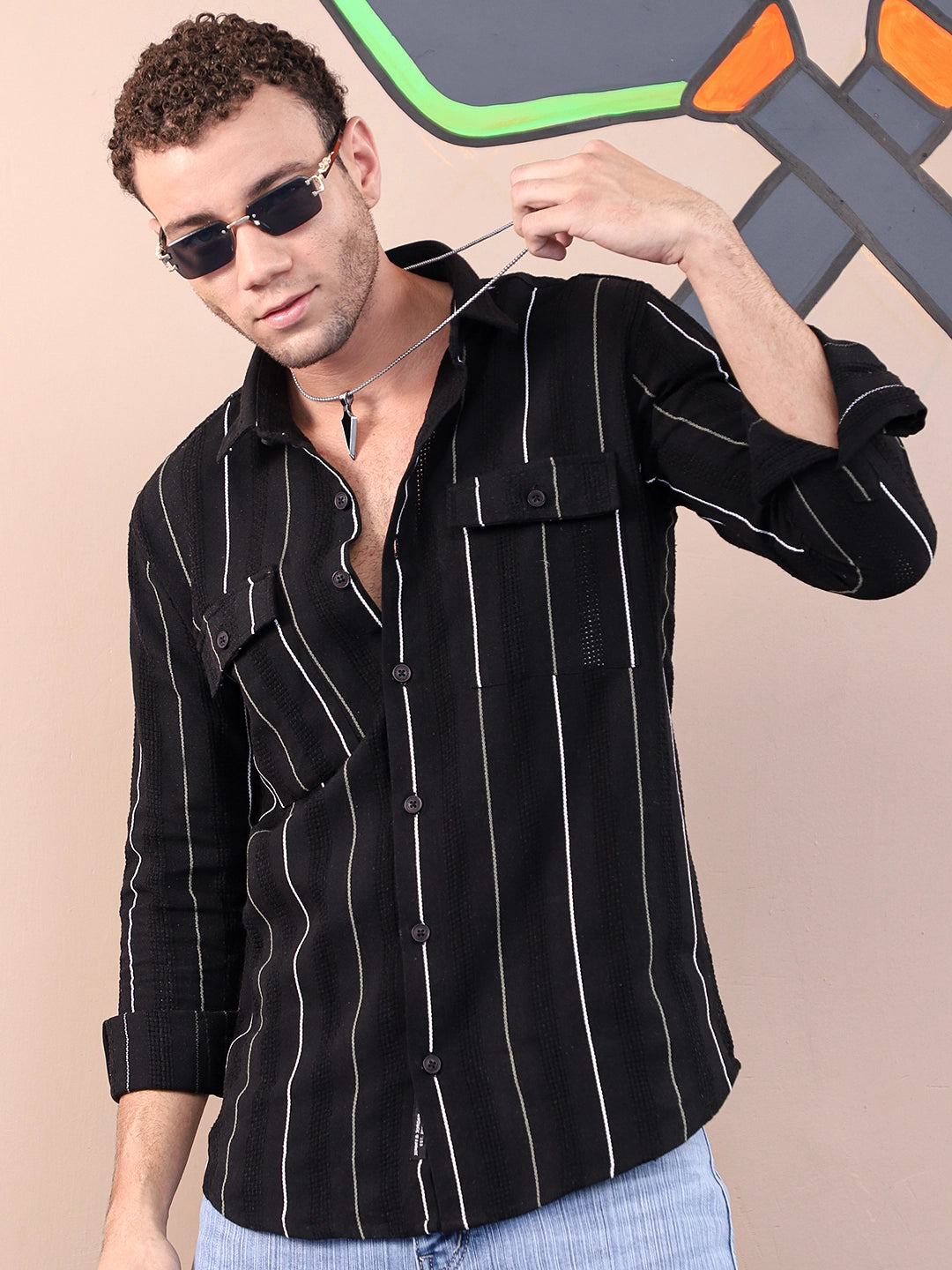 Montero Black Stripe full sleeve Shirt