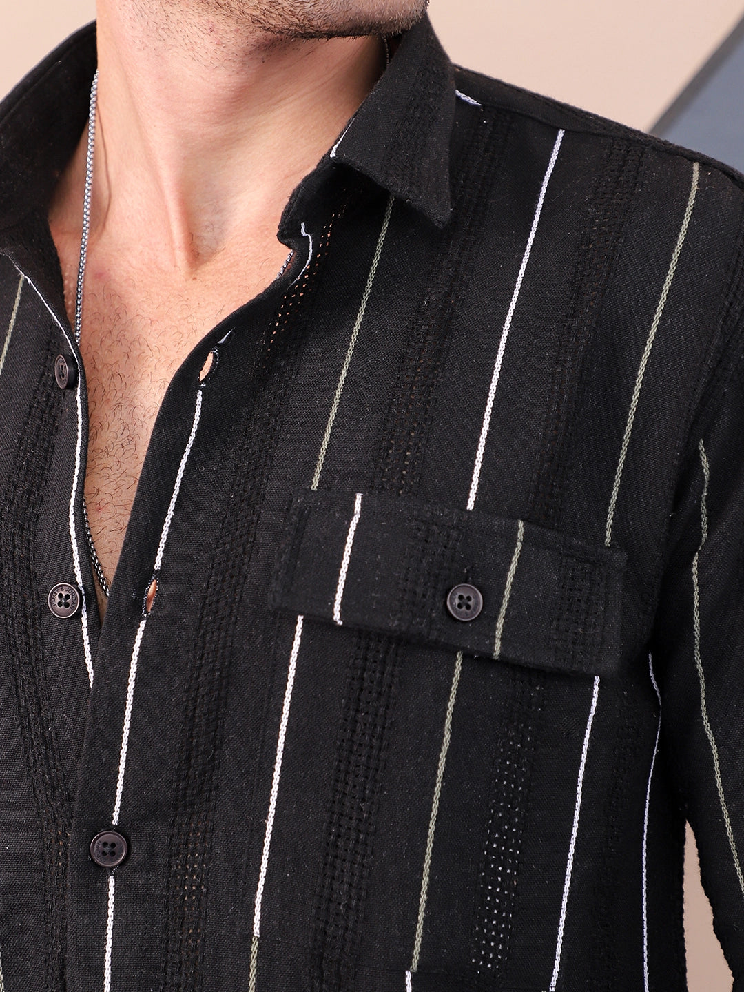 Montero Black Stripe full sleeve Shirt