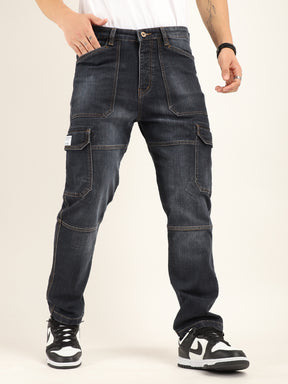 Arthur Dark Grey Denim Cargo