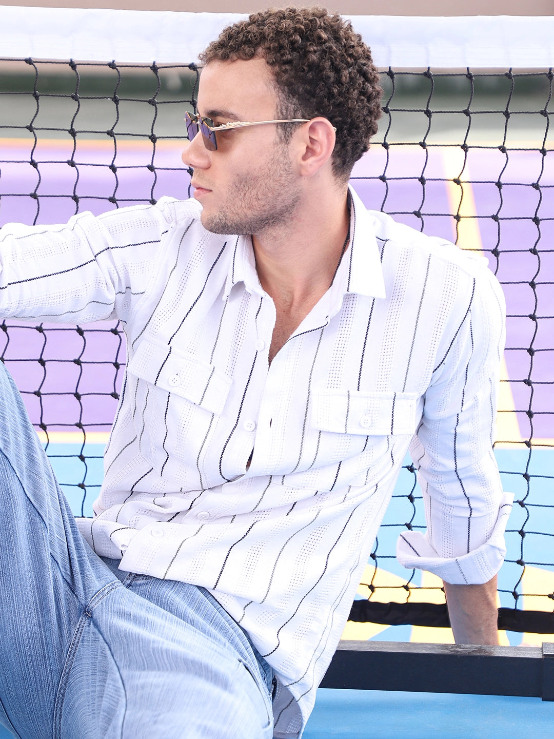 Montero White Stripe full sleeve Shirt