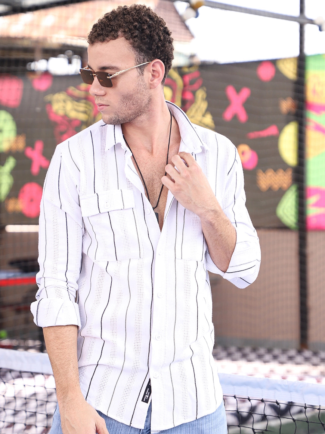 Montero White Stripe full sleeve Shirt