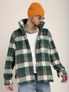 Harrison Pair Green Pure Wool Check Shacket