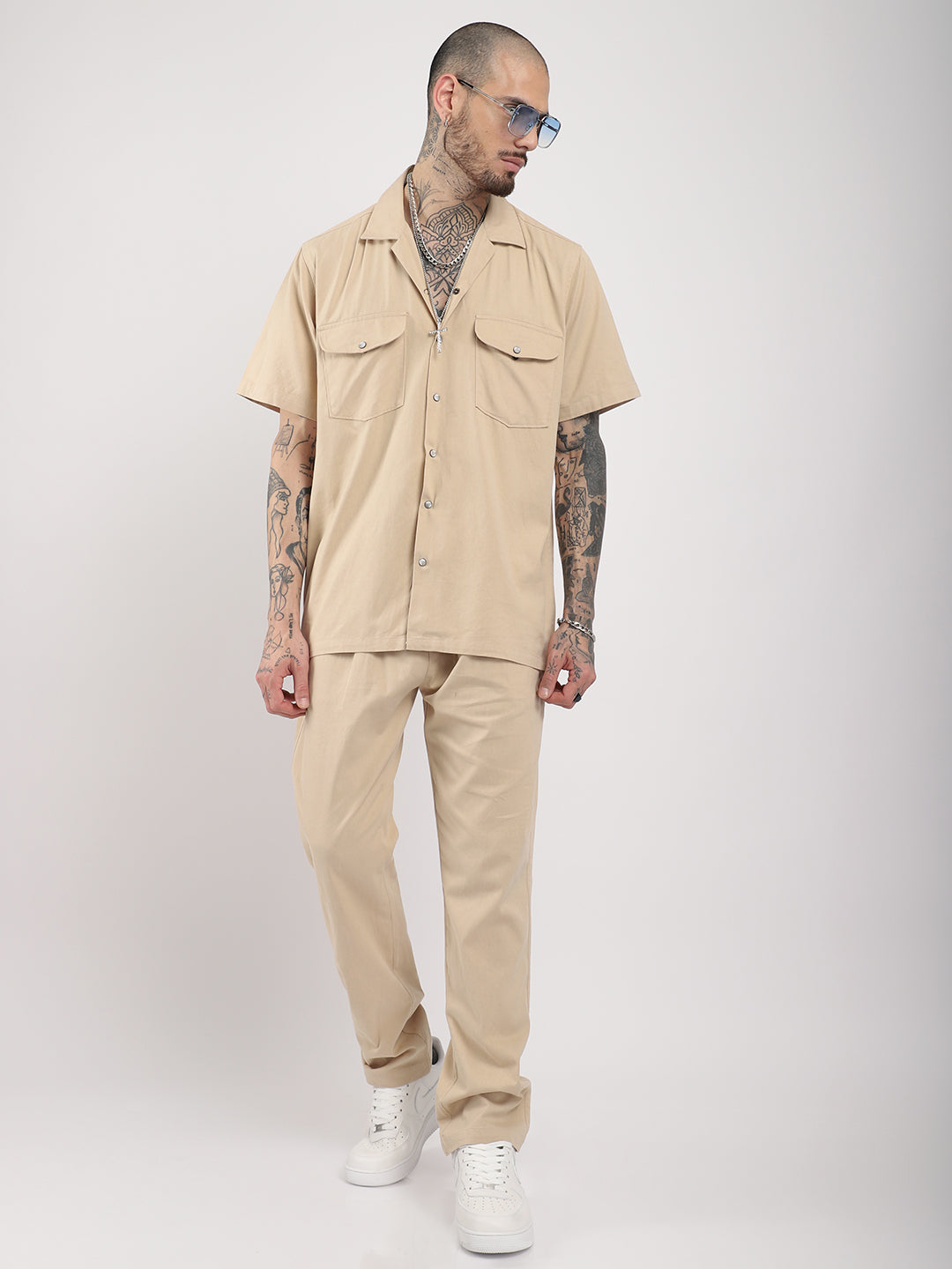 Braver Cotton Khaki Co-Ord Set