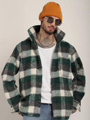 Harrison Pair Green Pure Wool Check Shacket