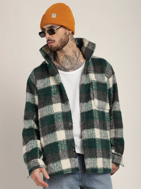 Harrison Pair Green Pure Wool Check Shacket