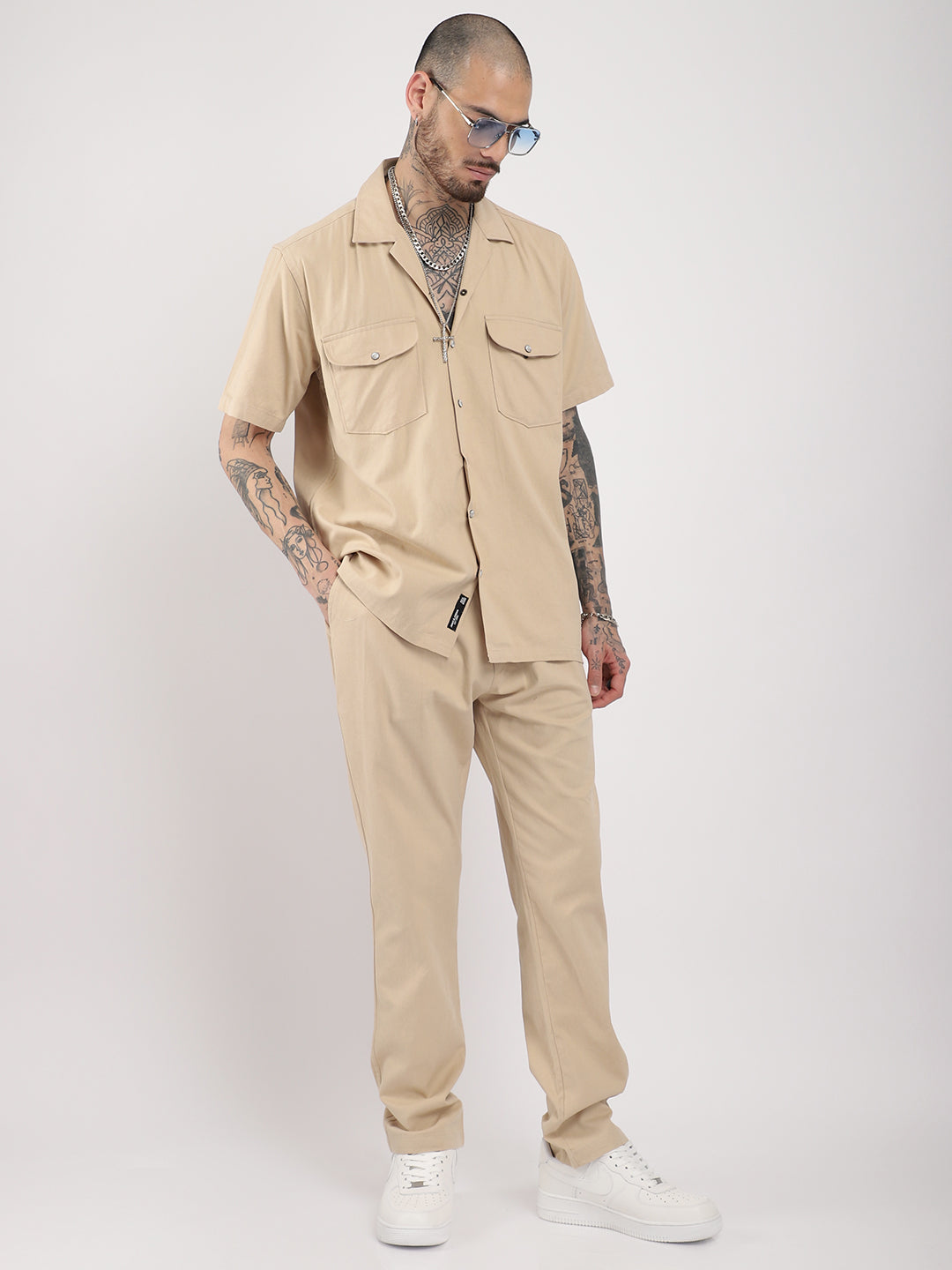 Braver Cotton Khaki Co-Ord Set