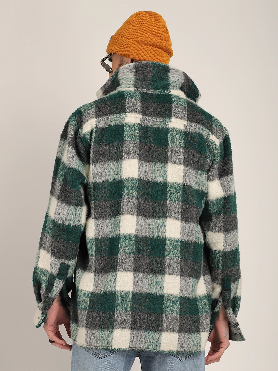 Harrison Pair Green Pure Wool Check Shacket