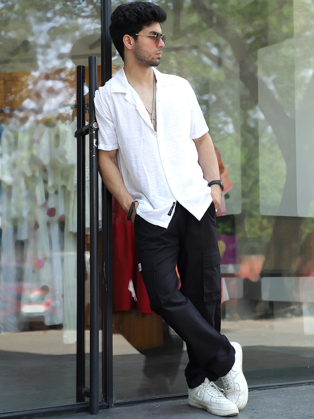 Desert Black Linen Cargo