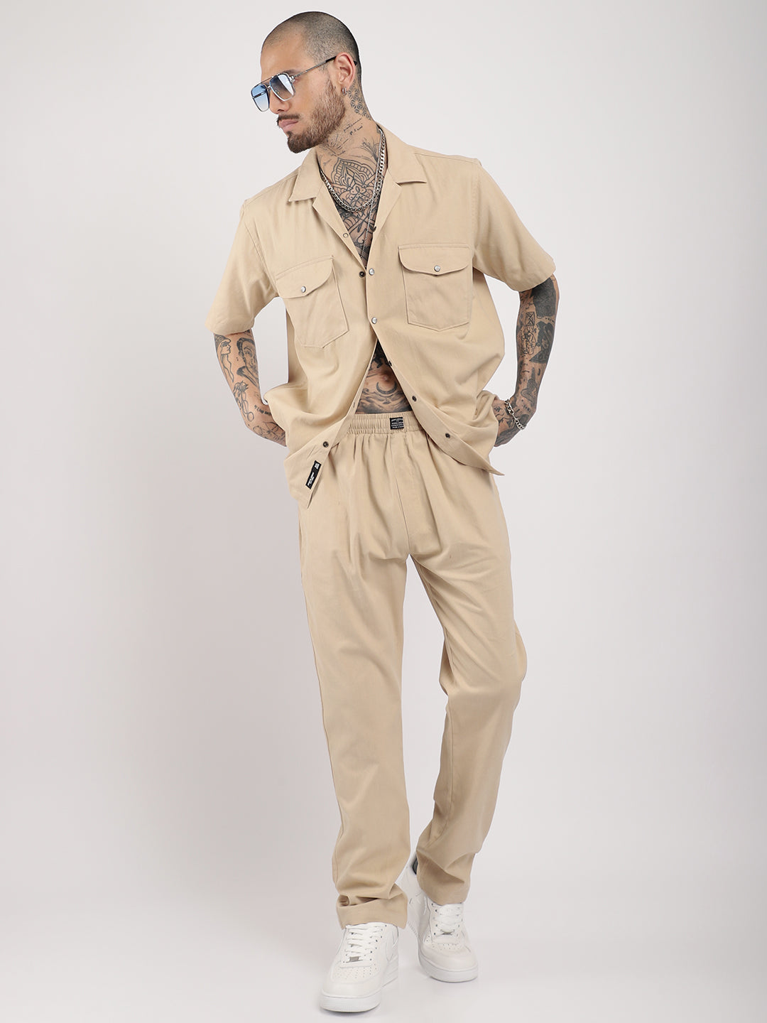 Braver Cotton Khaki Co-Ord Set