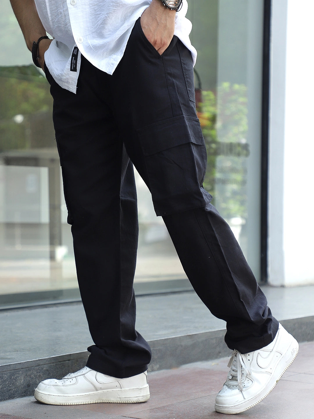 Desert Black Linen Cargo