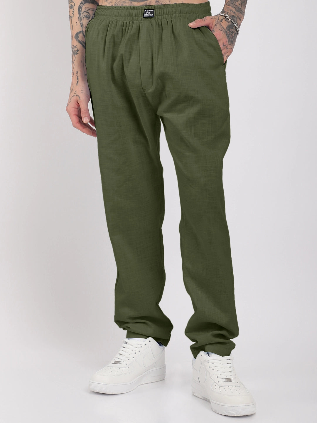 Linen Atlant Dark Olive Co-Ord Set