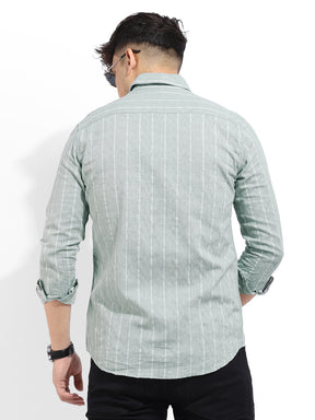 Charbonyx Stripe Sea Green Shirt