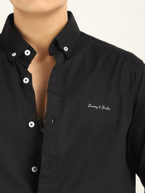 Calista Black Mandarin Shirt