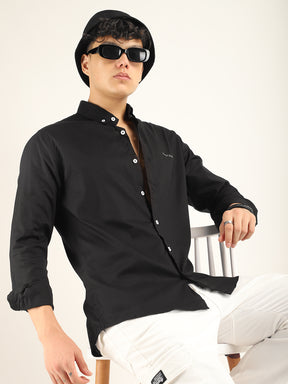 Calista Black Mandarin Shirt