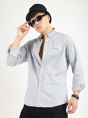 Calista Grey Mandarin Shirt