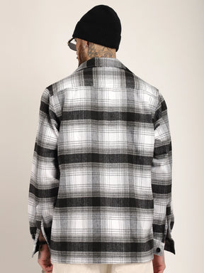 Palladium Threads Pure Woolen Grey Check Shacket