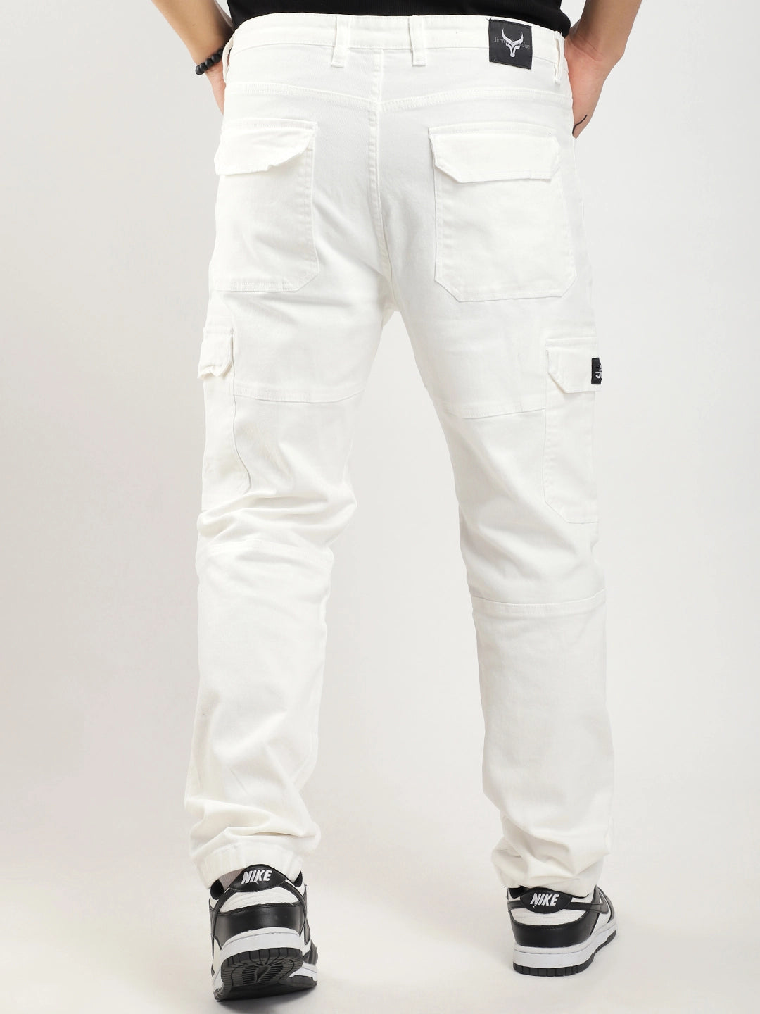 Terminator White Baggy Fit Denim Cargo