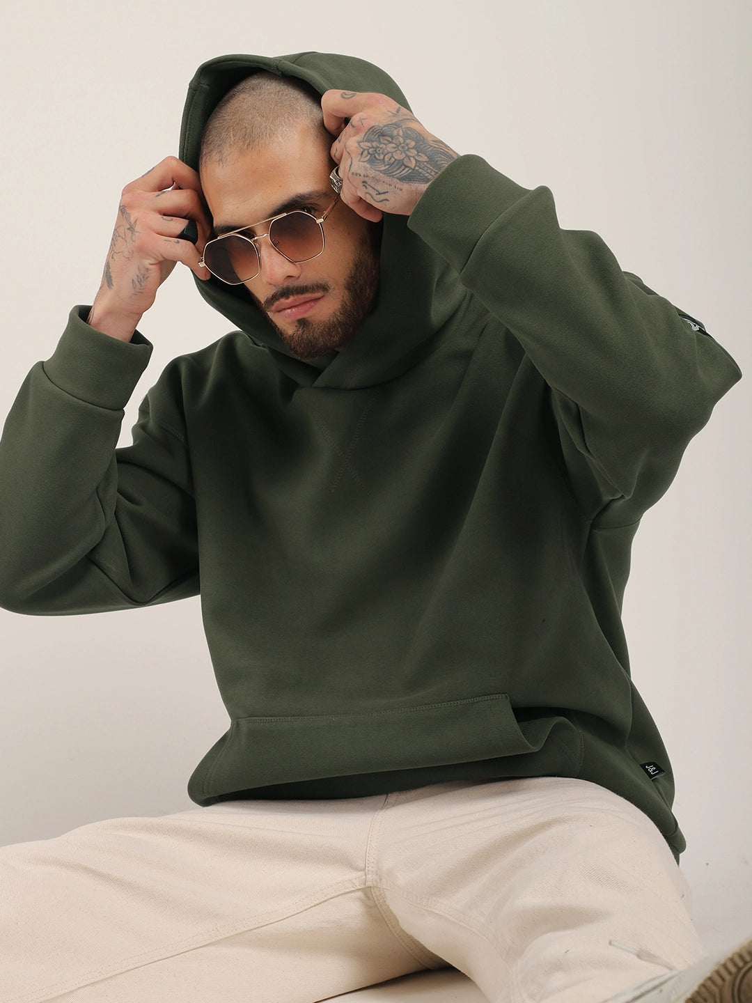 Green Oversized Hoodie Men