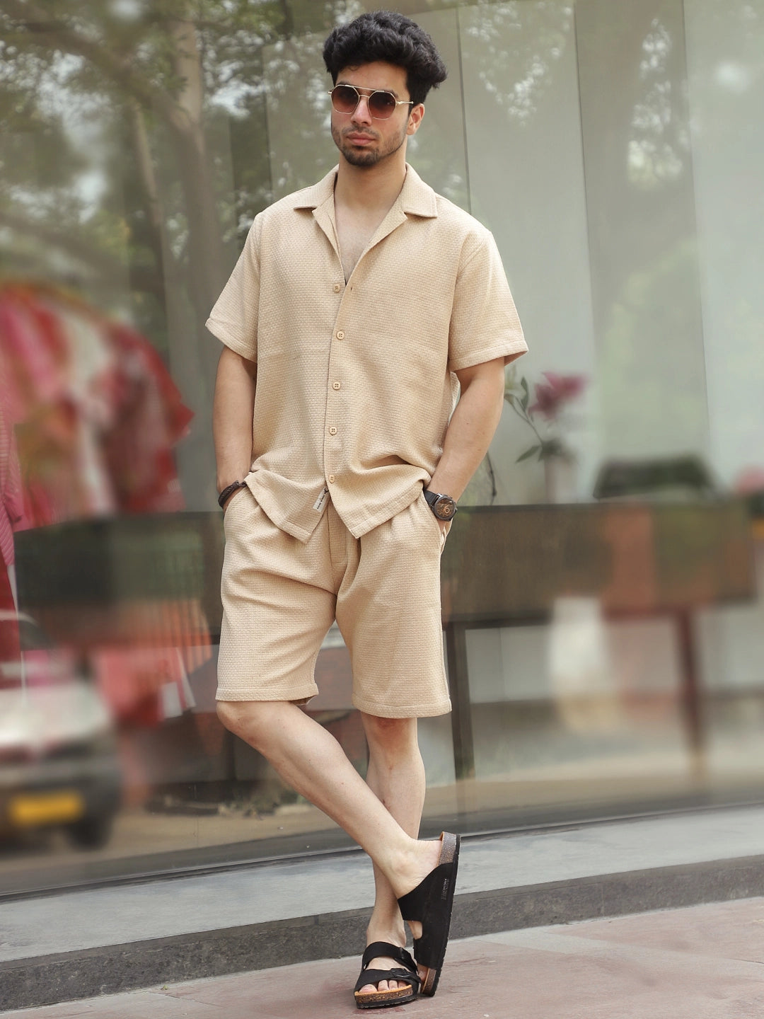 Minimalist Textured Beige Co-Ord Set