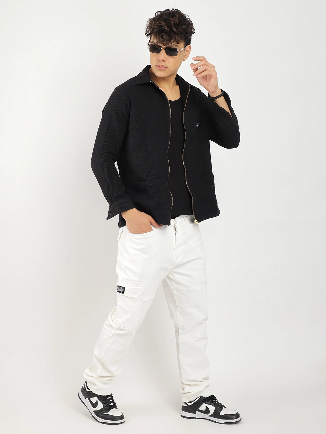 Terminator White Baggy Fit Denim Cargo