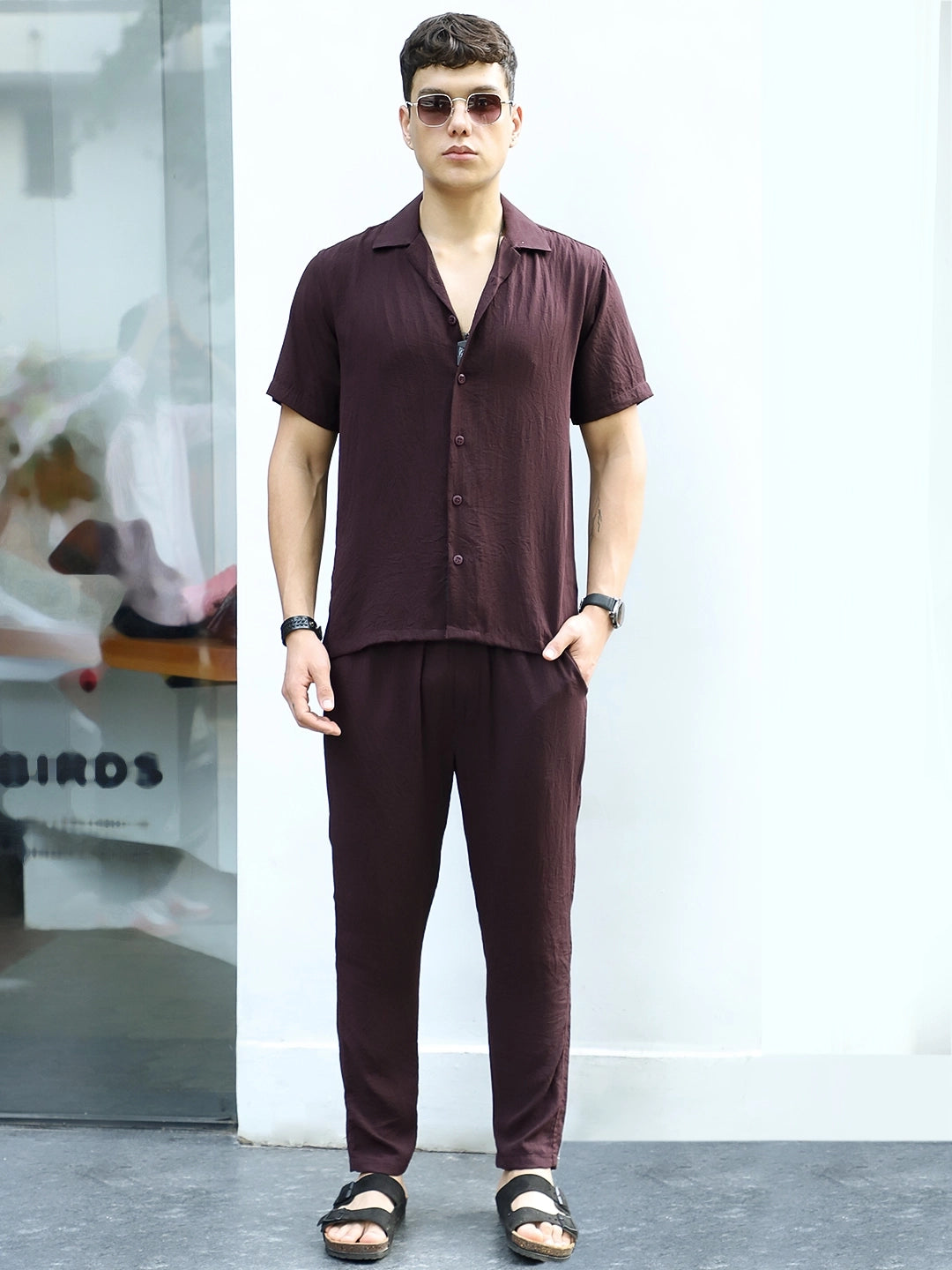 Linen Atlantis Dark Purple Co Ord Set