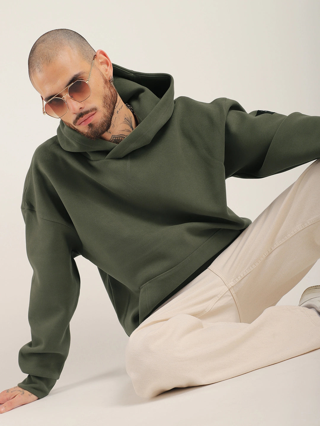 Green Oversized Hoodie Men