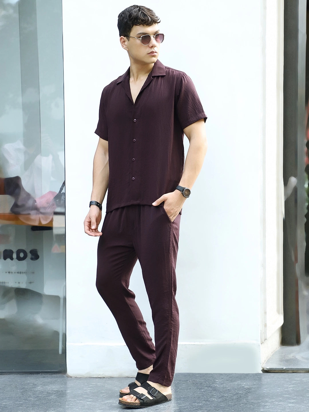 Linen Atlantis Dark Purple Co Ord Set