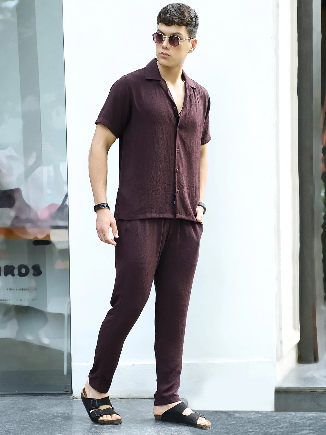 Linen Atlantis Dark Purple Co Ord Set