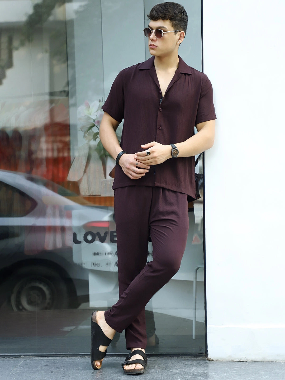 Linen Atlantis Dark Purple Co Ord Set