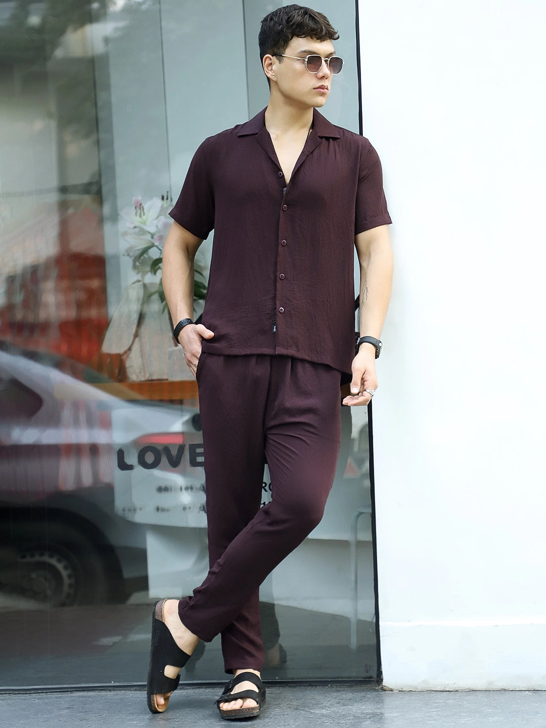 Linen Atlantis Dark Purple Co Ord Set