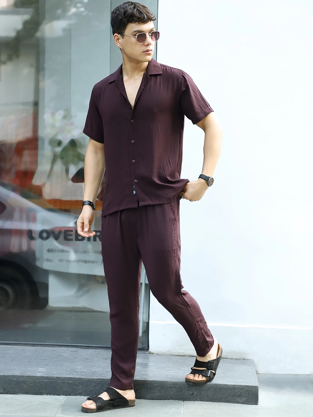 Linen Atlantis Dark Purple Co Ord Set