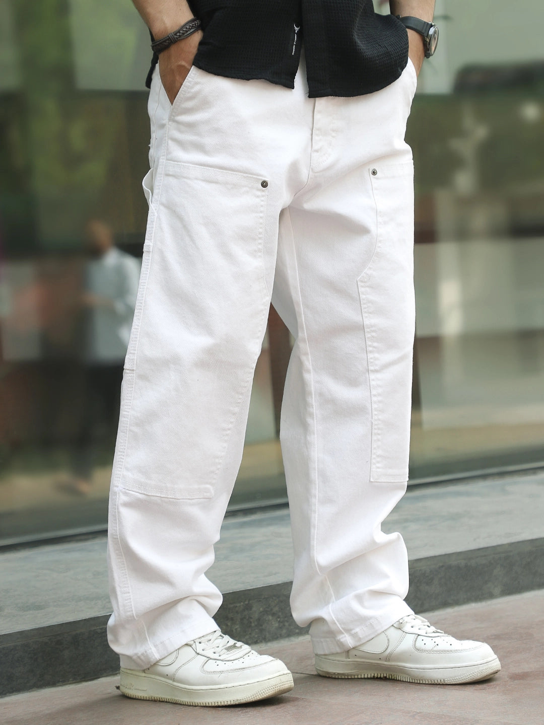 Cartier White Baggy Fit Denim Cargo