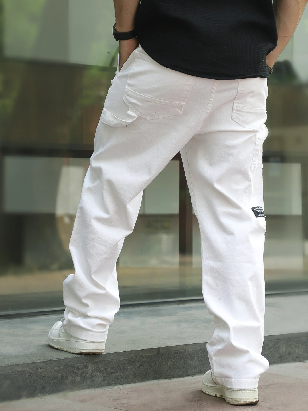 Cartier White Baggy Fit Denim Cargo