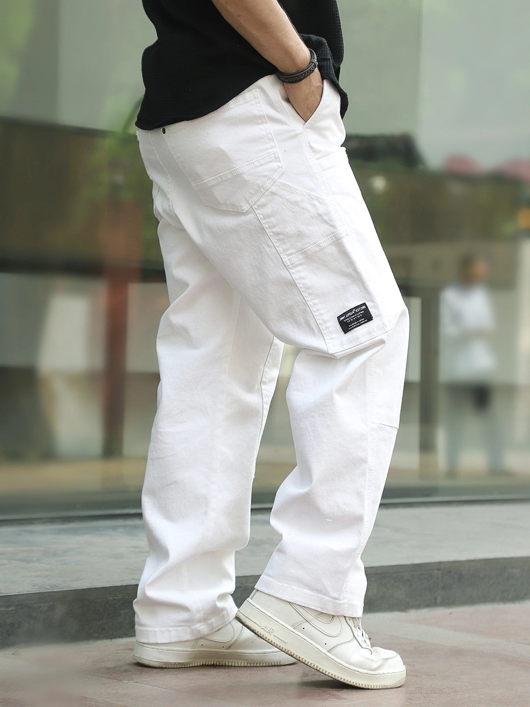 Cartier White Baggy Fit Denim Cargo