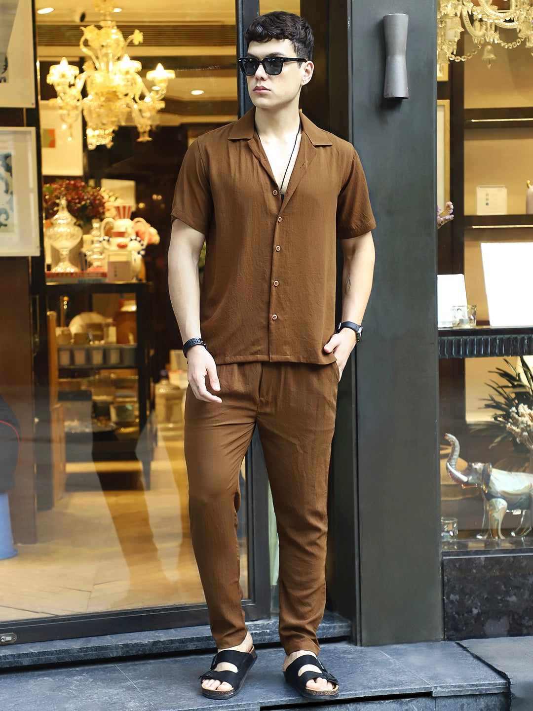 Linen Atlantis Brown Co Ord Set