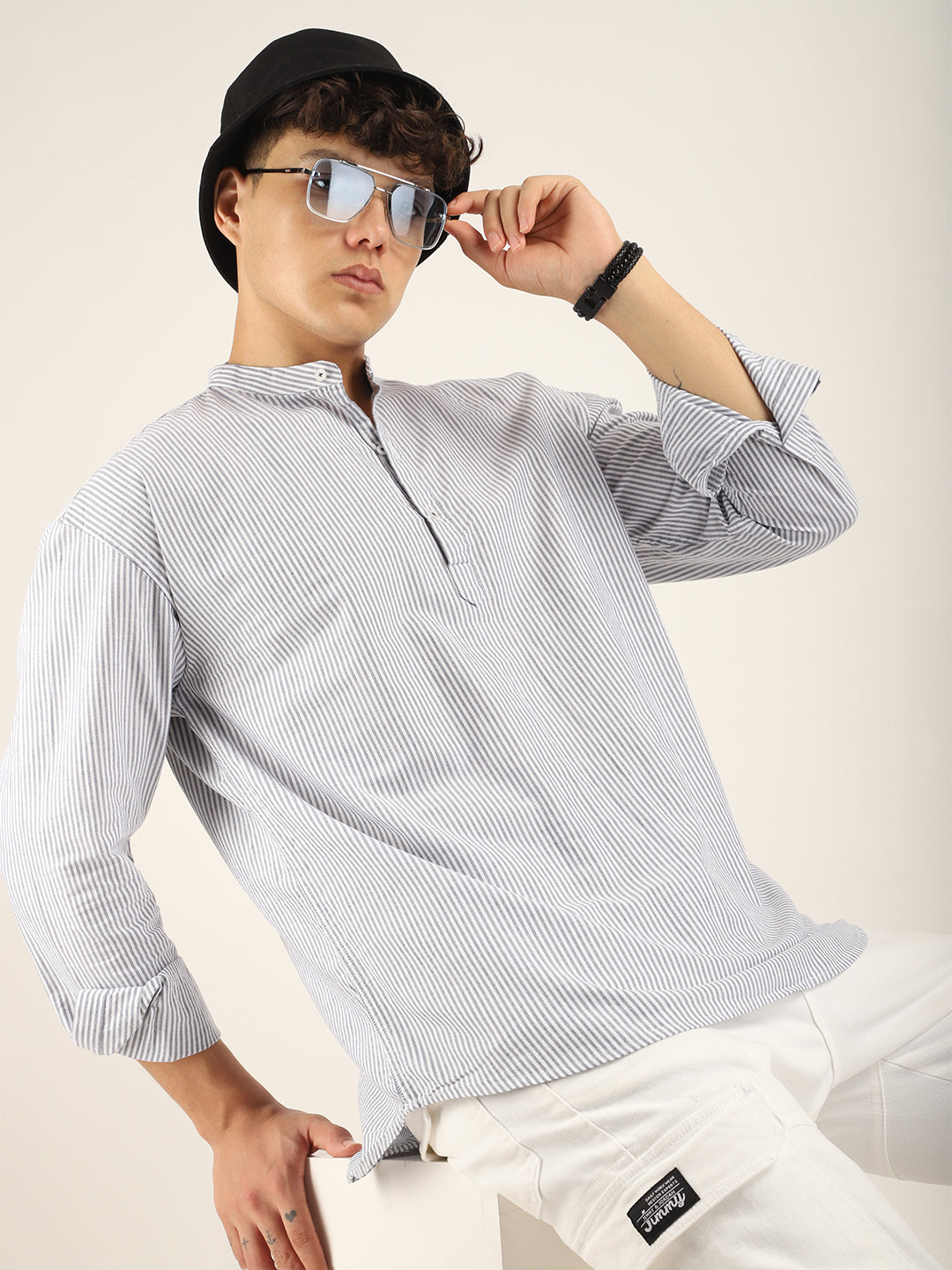 Marco Oxford Sky Blue Short Kurta