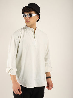 Marco Oxford Beige Short Kurta