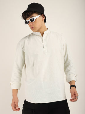 Marco Oxford Beige Short Kurta