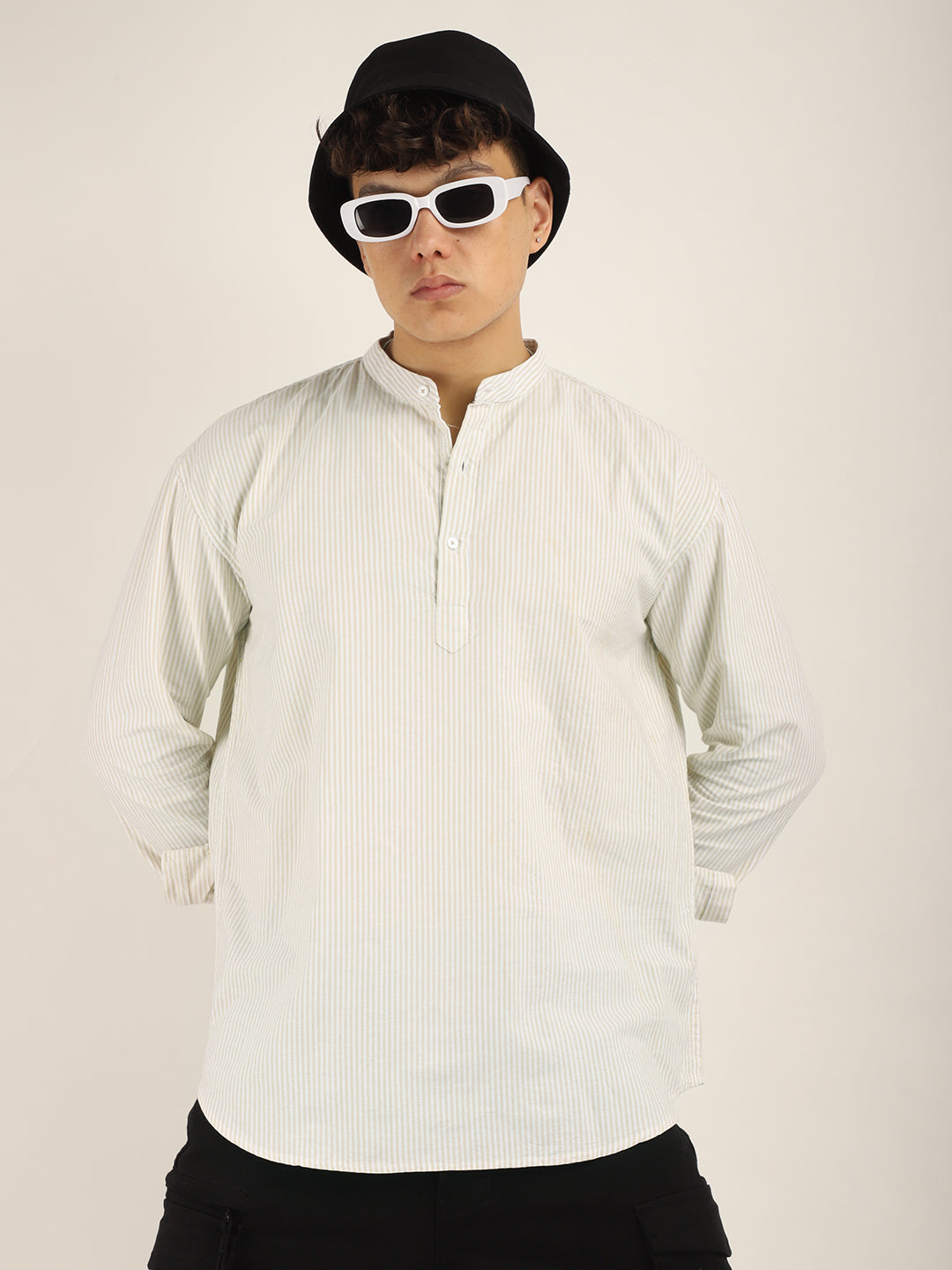 Marco Oxford Beige Short Kurta