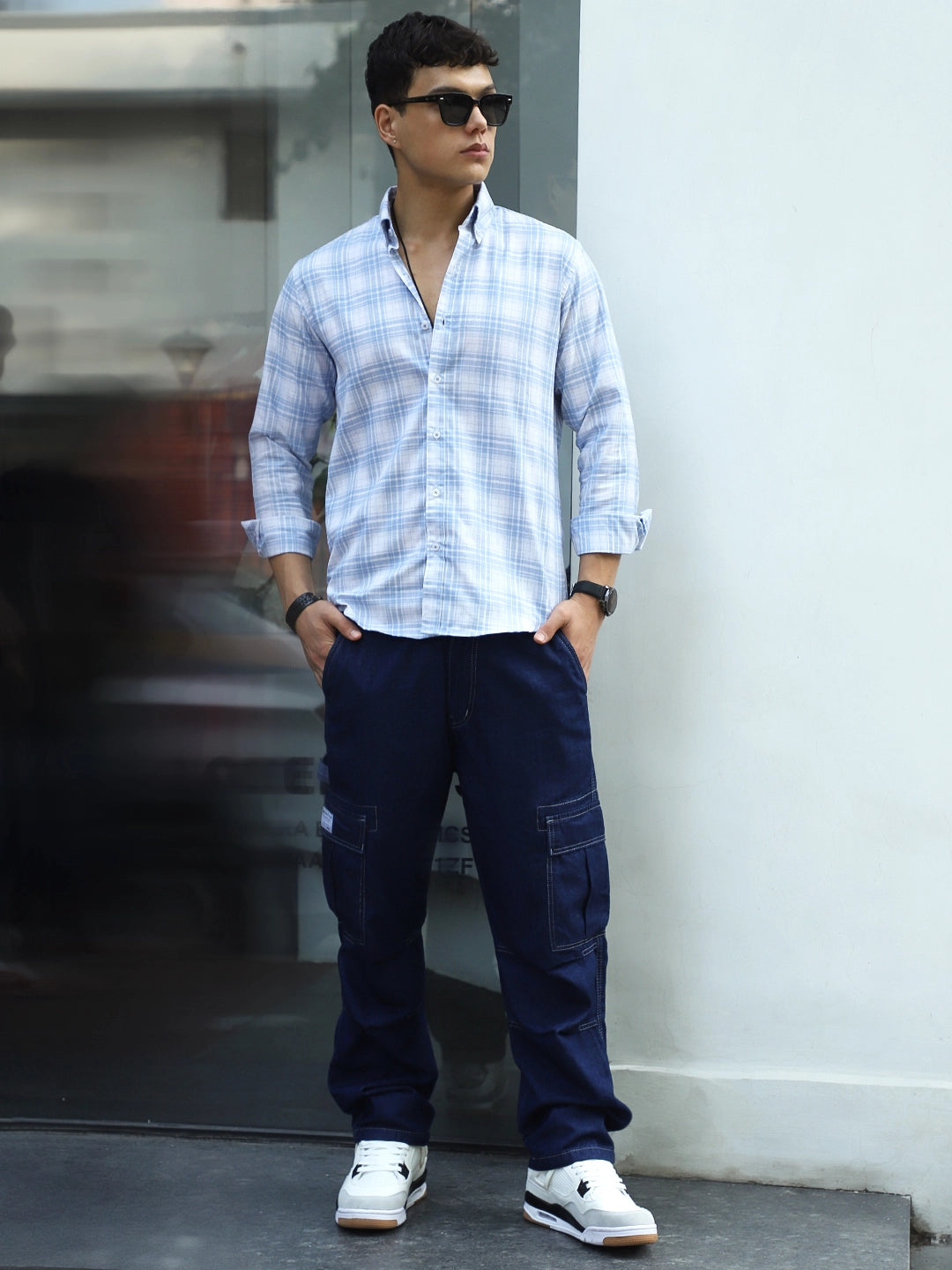 Ruggine Dark Blue Baggy Fit Denim Cargo
