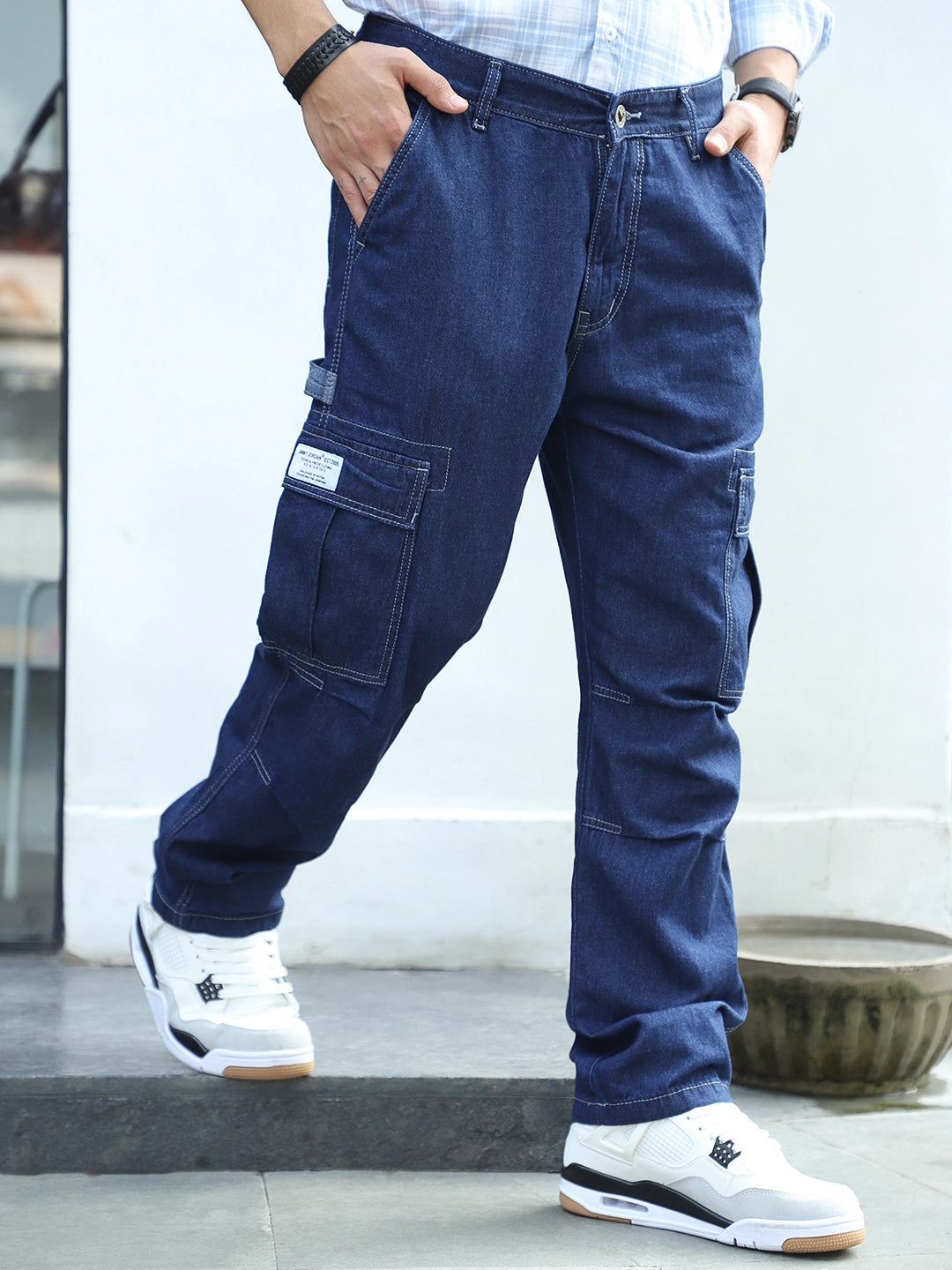 Ruggine Dark Blue Baggy Fit Denim Cargo