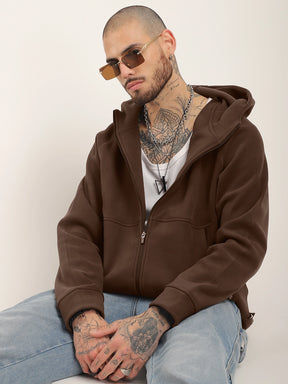 Wayfarer Dark Brown Velvet Zipper Hoodie