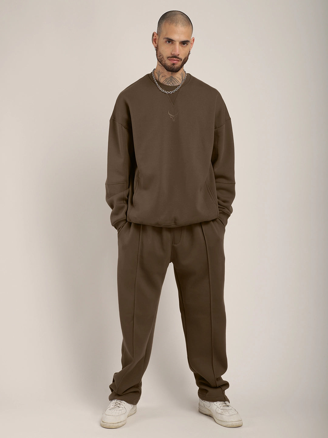 Urban Vanguard Brown Fleece Track Suit Pro