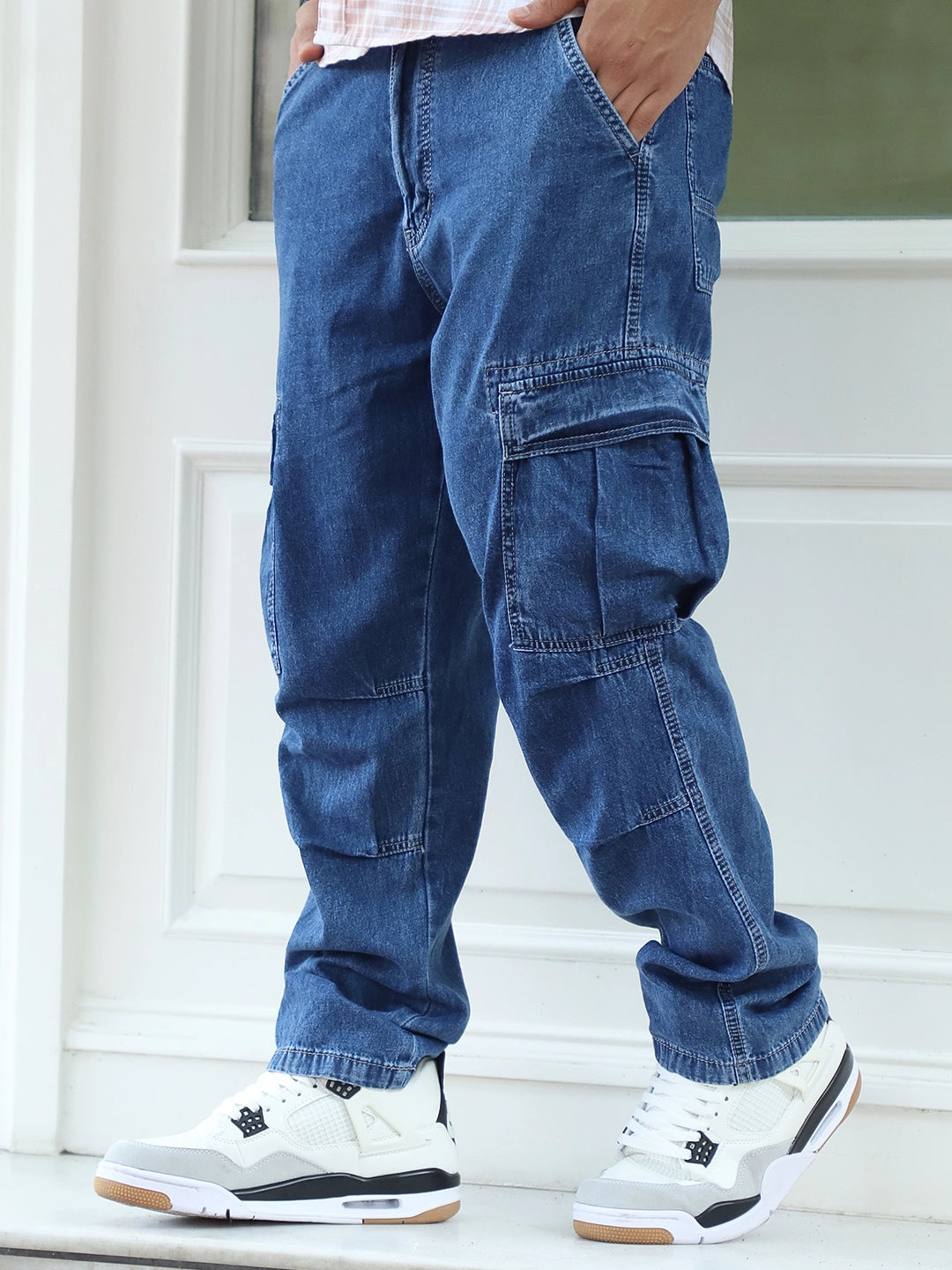 Ruggine Blue Baggy Fit Denim Cargo